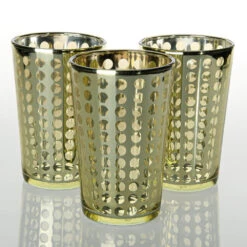 Richland Gold Dotted Glass Holder - Large Set Of 48