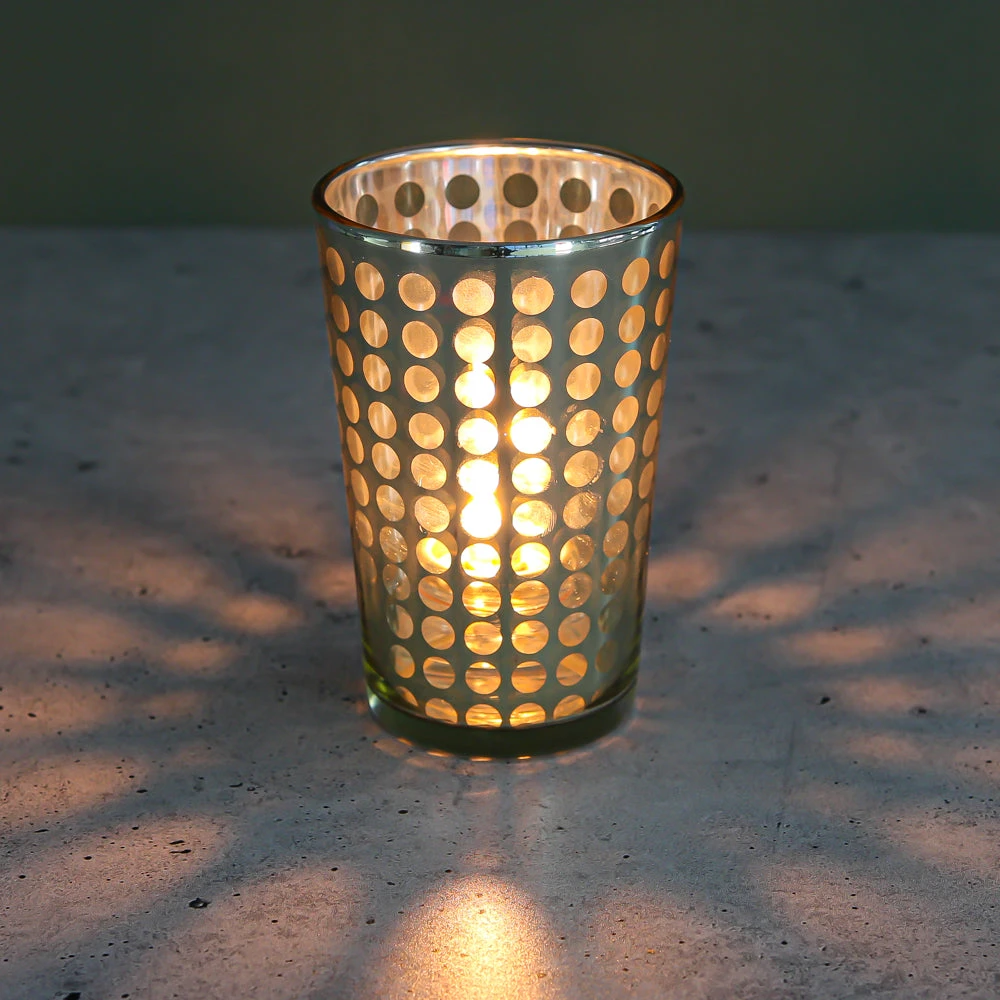 Richland Gold Dotted Glass Holder - Large Set Of 12 4 Richland Gold Dotted Glass Holder - Large Set Of 12 - Image 2