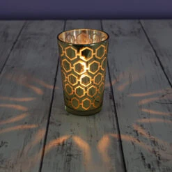 Richland Gold Hexagonal Glass Holder - Large Set Of 48 5 Richland Gold Hexagonal Glass Holder - Large Set Of 48 -Candle Decorations 9527 8789