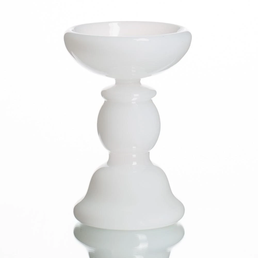 Richland White Glass Pillar Candle Holder Set Of 3 7 Richland White Glass Pillar Candle Holder Set Of 3 - Image 5