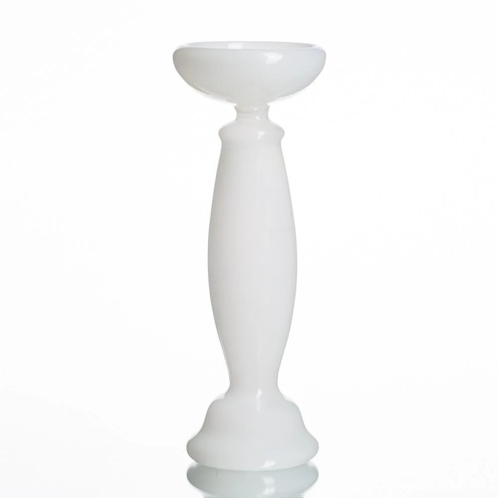 Richland White Glass Pillar Candle Holder Set Of 3 5 Richland White Glass Pillar Candle Holder Set Of 3 - Image 3