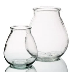 Halcyone Vintage Glass Vase Set Of 2