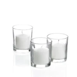 Richland Votive Candles & Eastland Clear Votive Holders Set Of 12 -Candle Decorations 967A2307