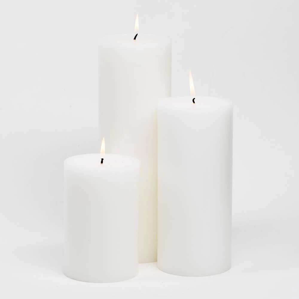 Richland Pillar Candles 4"x6", 4"x9" & 4"x12" White Set Of 18 3 Richland Pillar Candles 4"x6", 4"x9" & 4"x12" White Set Of 18