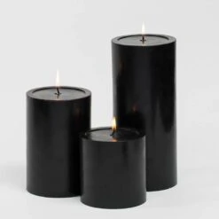 Richland Pillar Candles 4 X4", 4"x6" & 4"x9 Black Set Of 18