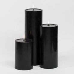 Richland Pillar Candles 4"x6", 4"x9" & 4"x12" Black Set Of 18