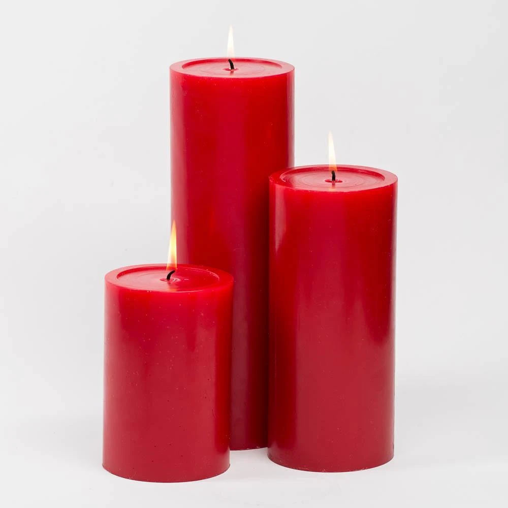 Richland Pillar Candles 4"x6", 4"x9" & 4"x12" Red Set Of 3 3 Richland Pillar Candles 4"x6", 4"x9" & 4"x12" Red Set Of 3
