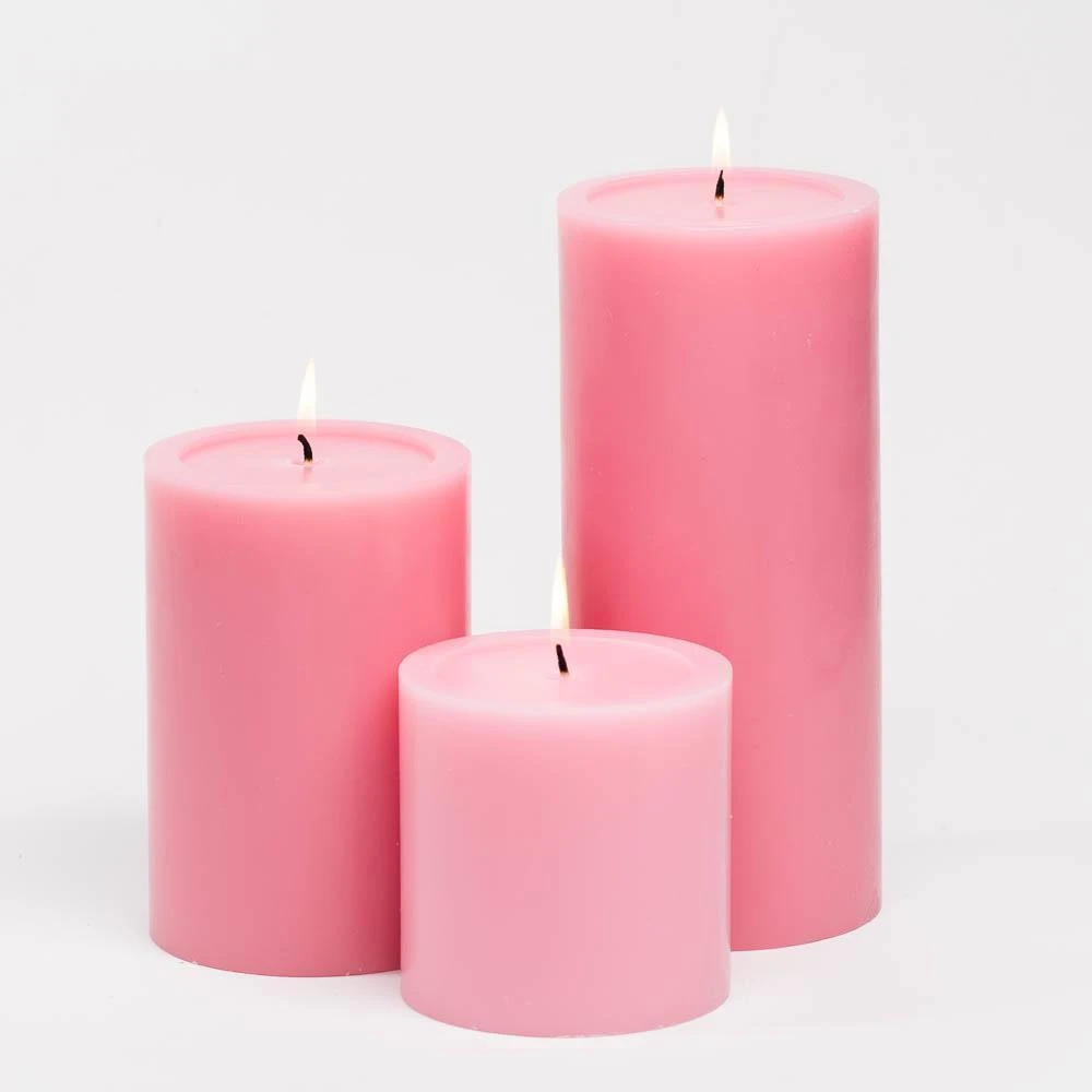 Richland Pillar Candles 4 X4", 4"x6" & 4"x9 Pink Set Of 18 3 Richland Pillar Candles 4 X4", 4"x6" & 4"x9 Pink Set Of 18