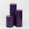 Richland Pillar Candles 4"x6", 4"x9" & 4"x12" Purple Set Of 3 -Candle Decorations 967a0023 edit