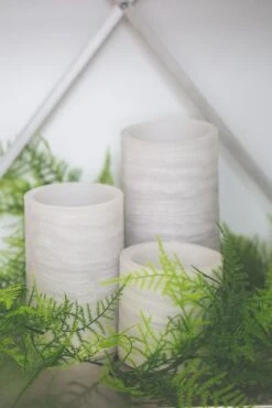 Richland Flameless LED Pillar Candle Marble 4" X 6" Set Of 12 -Candle Decorations 967a0023 7