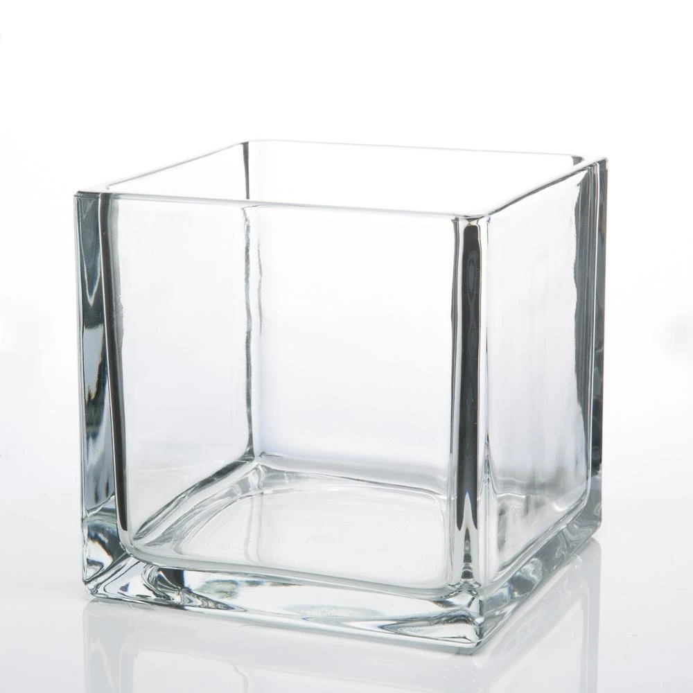 Richland Square Glass Cube Vase 6" Set Of 12 3 Richland Square Glass Cube Vase 6" Set Of 12