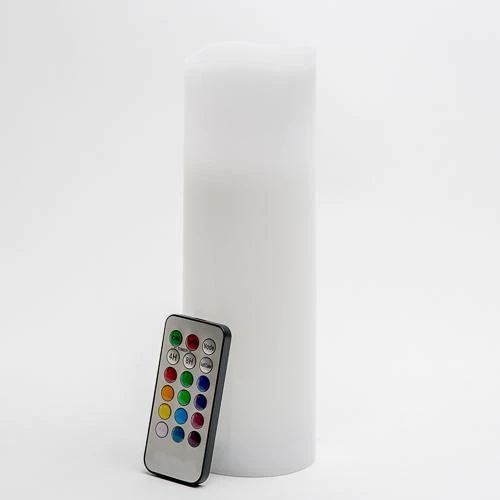 Richland Flameless LED Remote Control Wavy Top Pillar Candle White 3"x9" Set Of 24 4 Richland Flameless LED Remote Control Wavy Top Pillar Candle White 3"x9" Set Of 24 - Image 2