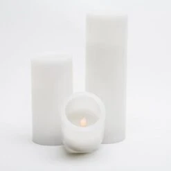 Richland Flameless LED Pillar Candles 3"x6" White Set Of 6 -Candle Decorations 967a2935 2 4