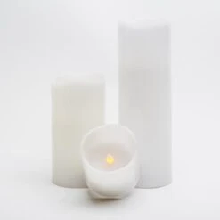 Richland Flameless LED Wavy Top Pillar Candle White 3"x3" Set Of 6 -Candle Decorations 967a2940 1