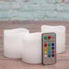 Richland Flameless LED Remote Control Wavy Top Pillar Candle White 3"x3" Set Of 24 -Candle Decorations 967a3030