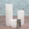 Richland Flameless LED Remote Control Wavy Top Pillar Candle White 3"x3", 3"x6", 3"x9" Set Of 18 -Candle Decorations 967a3034