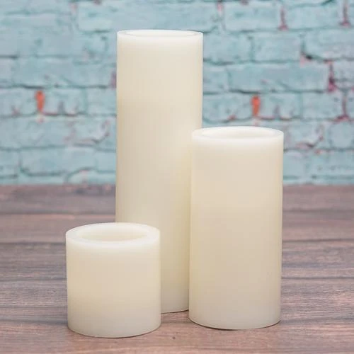 Richland Flameless LED Pillar Candles 3"x3", 3"x6" & 3"x9" Ivory Set Of 3 3 Richland Flameless LED Pillar Candles 3"x3", 3"x6" & 3"x9" Ivory Set Of 3