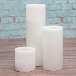 Richland Flameless LED Pillar Candles 3"x3" White Set Of 6 -Candle Decorations 967a3047 2