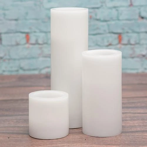 Richland Flameless LED Pillar Candles 3"x3", 3"x6" & 3"x9" White Set Of 3 3 Richland Flameless LED Pillar Candles 3"x3", 3"x6" & 3"x9" White Set Of 3