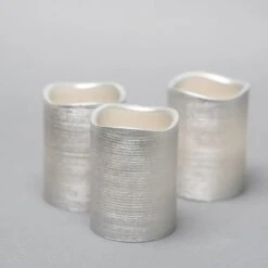 Richland Silver Metallic Wavy Top LED Candle - Set Of 12 -Candle Decorations 967a4039