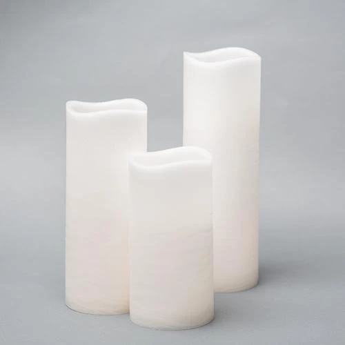 Richland 4" Large LED Pillar Candle With Wavy Top (3 Sizes) - Set Of 18 3 Richland 4" Large LED Pillar Candle With Wavy Top (3 Sizes) - Set Of 18
