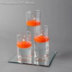 Eastland Square Mirror And Cylinder Vase Centerpiece With Richland 3" Floating Candles Set Of 7 -Candle Decorations 967a4162 edit