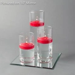 Eastland Square Mirror And Cylinder Vase Centerpiece With Richland 3" Floating Candles Set Of 7 -Candle Decorations 967a4174 edit