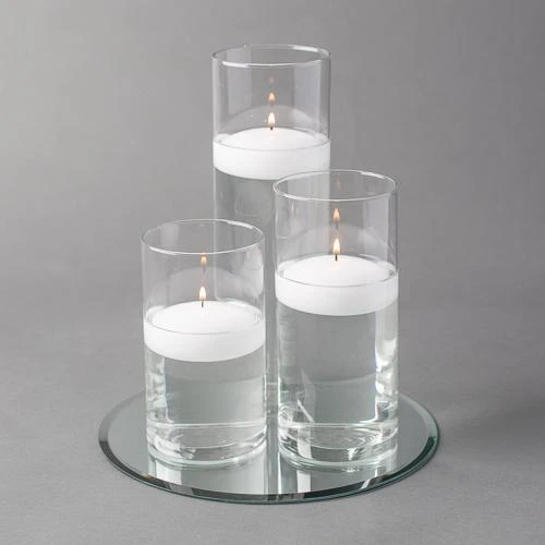 Eastland Round Mirror And Cylinder Vase Centerpiece With Richland 3" Floating Candles Set Of 84 3 Eastland Round Mirror And Cylinder Vase Centerpiece With Richland 3" Floating Candles Set Of 84