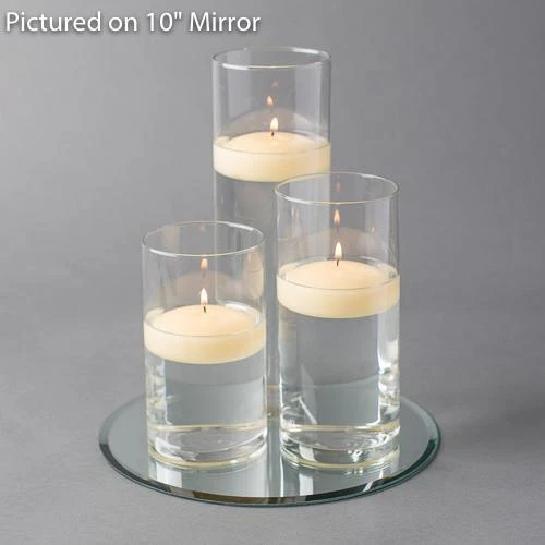 Eastland Round Mirror And Cylinder Vase Centerpiece With Richland 3" Floating Candles Set Of 7 5 Eastland Round Mirror And Cylinder Vase Centerpiece With Richland 3" Floating Candles Set Of 7 - Image 3