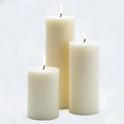 Richland Pillar Candles 4"x6", 4"x9" & 4"x12" Light Ivory Set Of 18