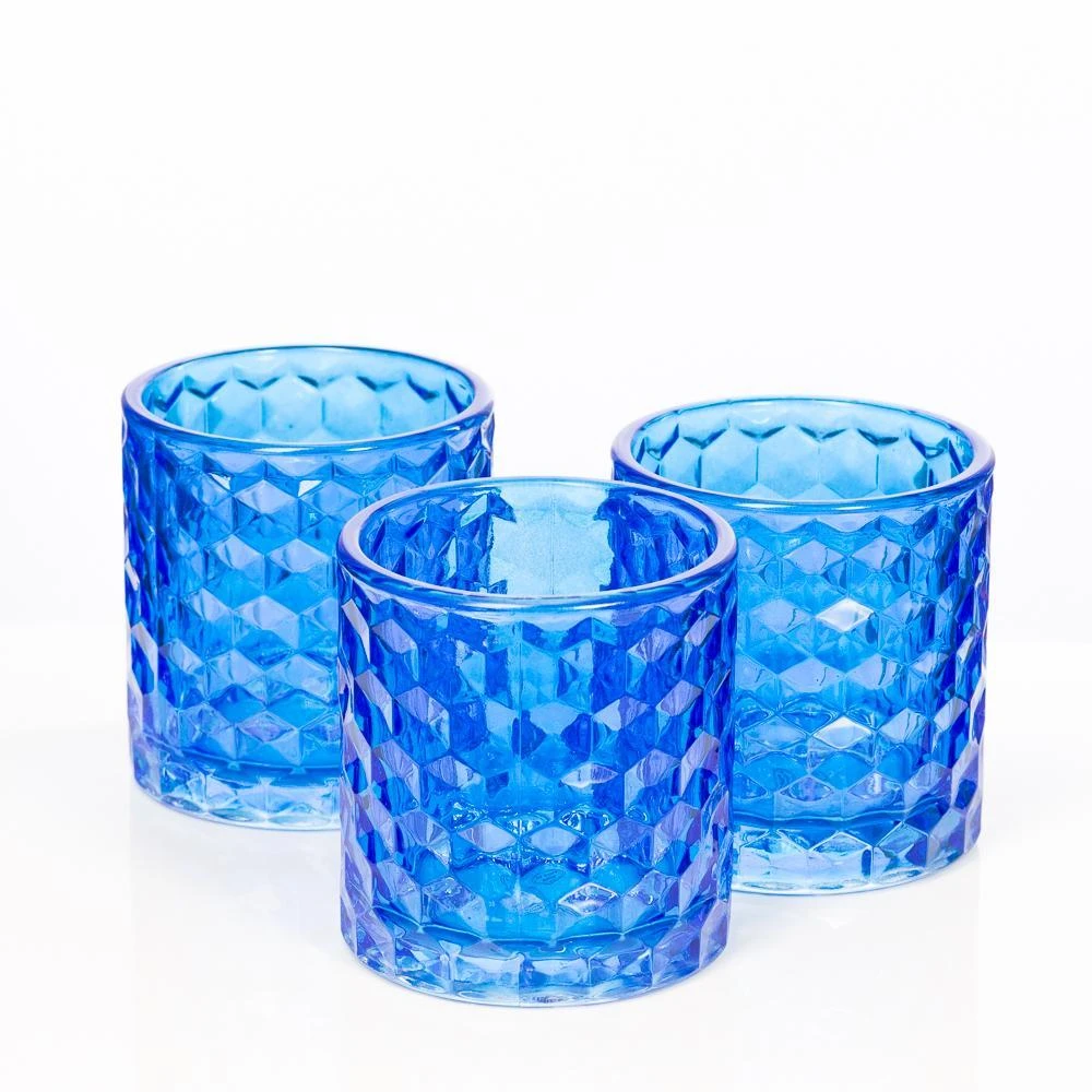 Richland Blue Chunky Honeycomb Glass Votive & Tealight Holder Set Of 12 3 Richland Blue Chunky Honeycomb Glass Votive & Tealight Holder Set Of 12