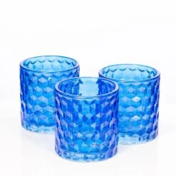 Richland Blue Chunky Honeycomb Glass Votive & Tealight Holder Set Of 24
