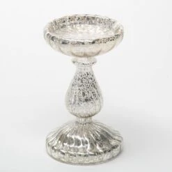 Richland Ribbed Unique Mercury Glass Pillar Candle Holder Set Of 3 -Candle Decorations 967a6125 1