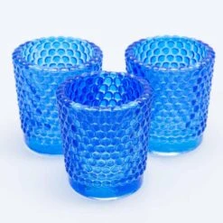 Richland Votive Holder Hobnail Blue Set Of 72