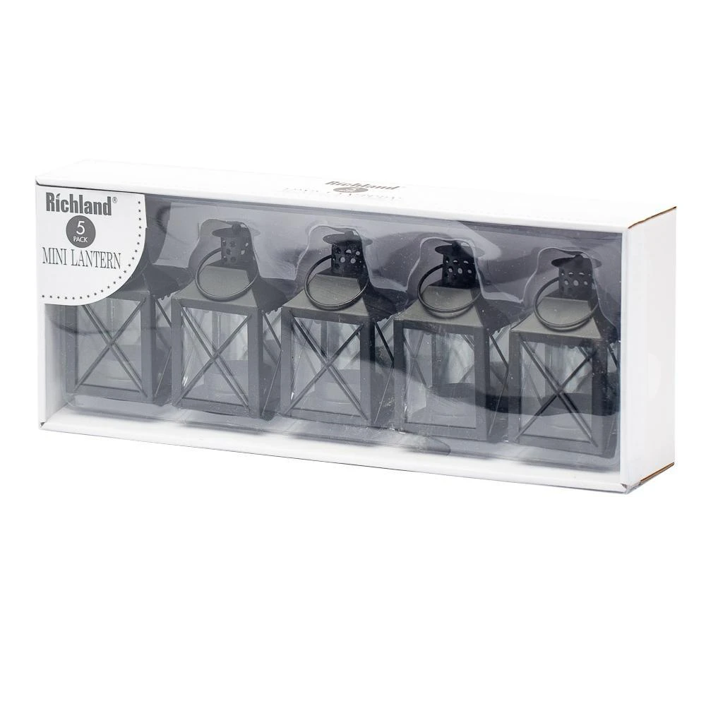 Richland Mini Tealight Lanterns Black Metal Set Of 25 5 Richland Mini Tealight Lanterns Black Metal Set Of 25 - Image 3