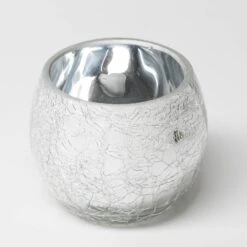 Richland Silver Crackle Hurricane Holder Set Of 12