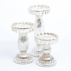Richland Rayner Mercury Pillar Candle Holder Set Of 3 -Candle Decorations 967a9754