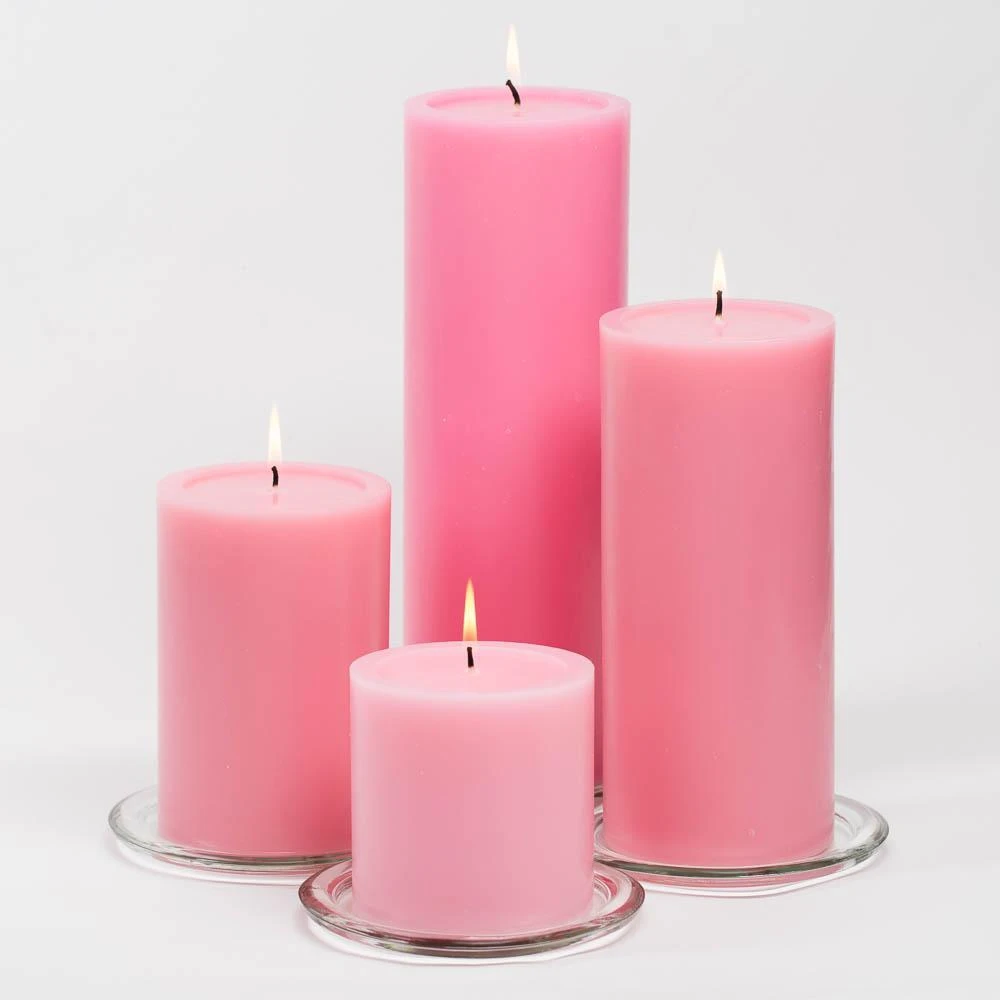 Richland 4" X 9" Pink Pillar Candles Set Of 6 4 Richland 4" X 9" Pink Pillar Candles Set Of 6 - Image 2