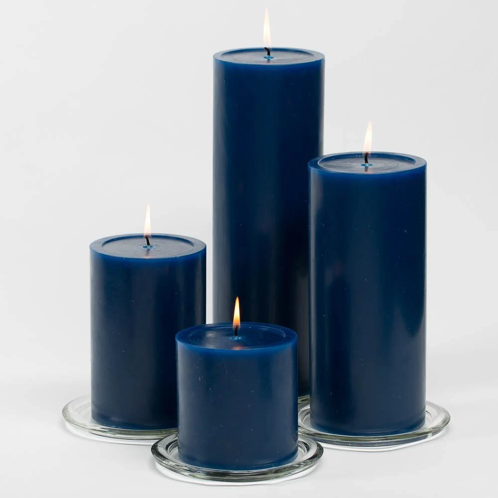 Richland 4" X 9" Navy Blue Pillar Candles Set Of 6 4 Richland 4" X 9" Navy Blue Pillar Candles Set Of 6 - Image 2