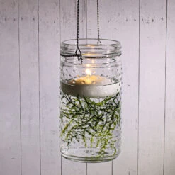 Eastland 7.5" Hanging Dotted Glass Jar With Handle Set Of 12 9 Eastland 7.5" Hanging Dotted Glass Jar With Handle Set Of 12 -Candle Decorations 9725 4381 3