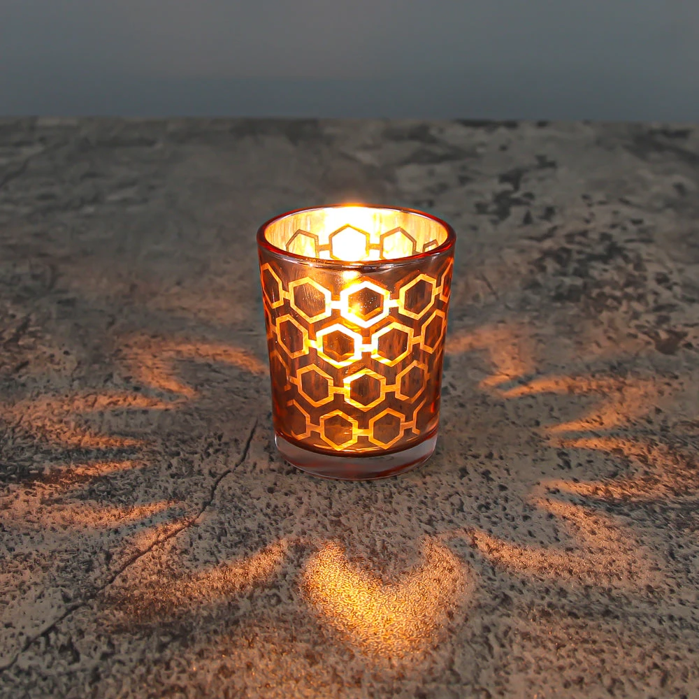 Richland Rose Gold Hexagonal Glass Holder - Small Set Of 72 4 Richland Rose Gold Hexagonal Glass Holder - Small Set Of 72 - Image 2