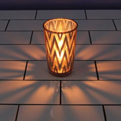 Richland Rose Gold Chevron Glass Holder - Large Set Of 48 -Candle Decorations 9917 8770