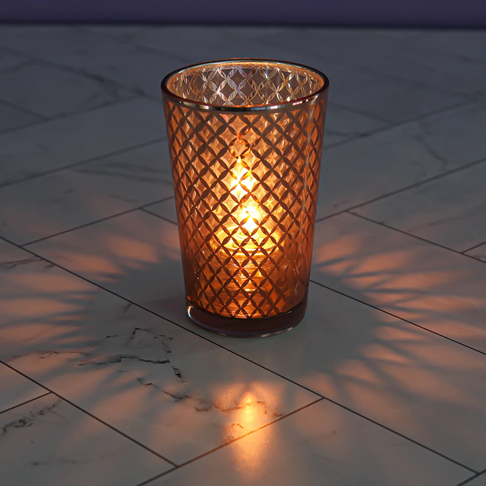 Richland Rose Gold Lattice Glass Holder - Large Set Of 48 4 Richland Rose Gold Lattice Glass Holder - Large Set Of 48 - Image 2