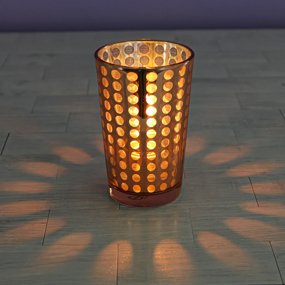 Richland Rose Gold Dotted Glass Holder - Large Set Of 48 4 Richland Rose Gold Dotted Glass Holder - Large Set Of 48 - Image 2