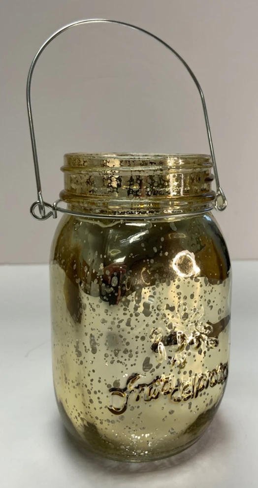 Richland Small Mercury Hanging Mason Jar With Handle - Metallic Gold Set Of 36 5 Richland Small Mercury Hanging Mason Jar With Handle - Metallic Gold Set Of 36 - Image 3