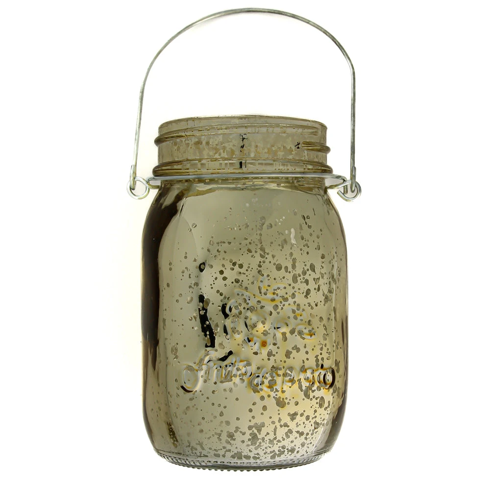 Richland Small Mercury Hanging Mason Jar With Handle - Metallic Gold Set Of 36 4 Richland Small Mercury Hanging Mason Jar With Handle - Metallic Gold Set Of 36 - Image 2