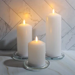Richland Bullet LED Wax Candle 3"x4", 3"x6", & 3"x8" Set Of 3 -Candle Decorations BulletSet 3188