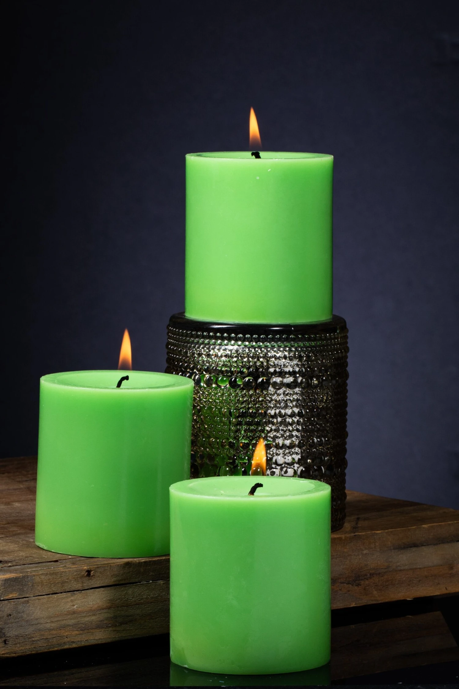 Richland Pillar Candles 3"x3" Green Set Of 48 4 Richland Pillar Candles 3"x3" Green Set Of 48 - Image 2