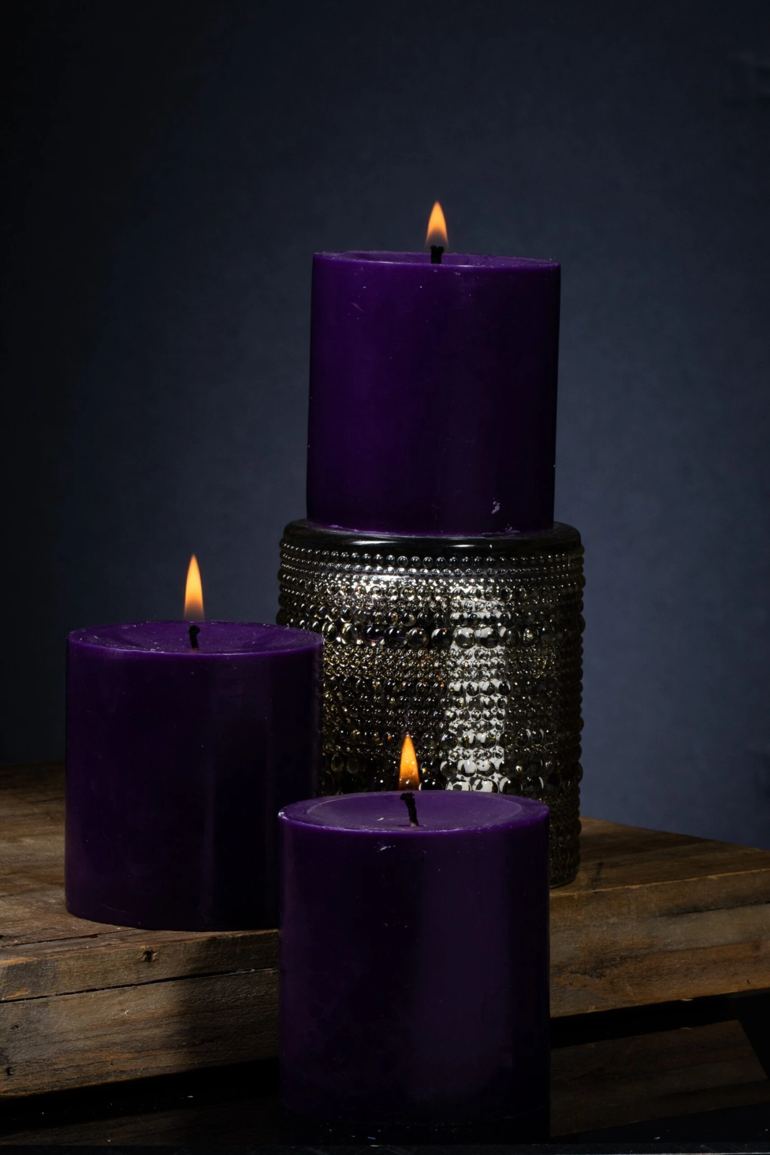 Richland Pillar Candles 3"x3" Purple Set Of 24 4 Richland Pillar Candles 3"x3" Purple Set Of 24 - Image 2
