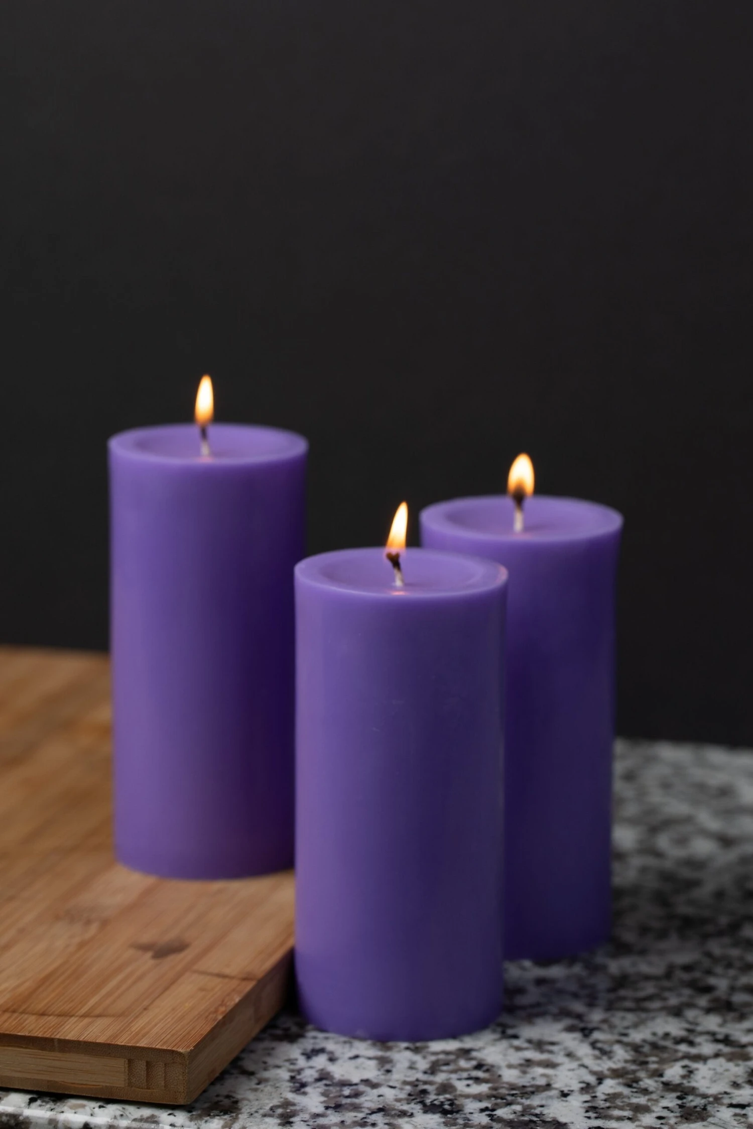 Richland Pillar Candles 3"x6" Lavender Set Of 12 4 Richland Pillar Candles 3"x6" Lavender Set Of 12 - Image 2